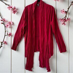Katies Red Crinkle Long Sleeve Jacket Topper Womens XL.